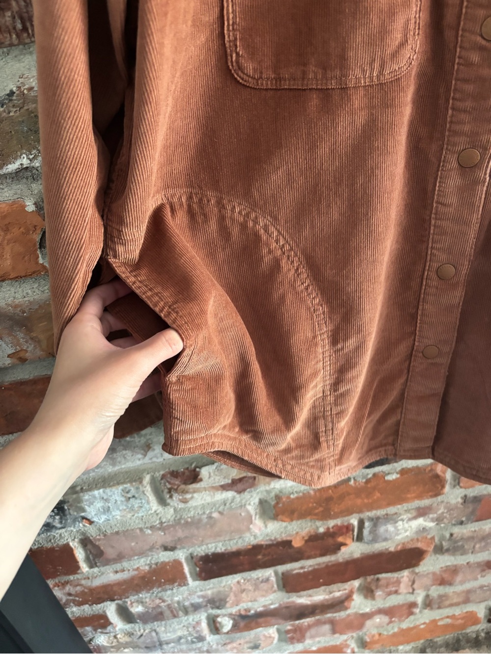 Aerie Offline Brown Corduroy Button Up Shirt Jacket, XS - Picture 4 of 6